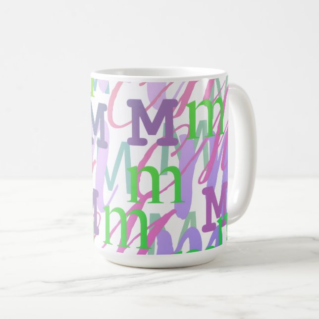 Taza De Café Letter Confetti "M" (Anverso derecho)