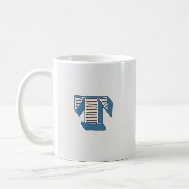 Taza De Café Letter "T" Monogram (Izquierda)
