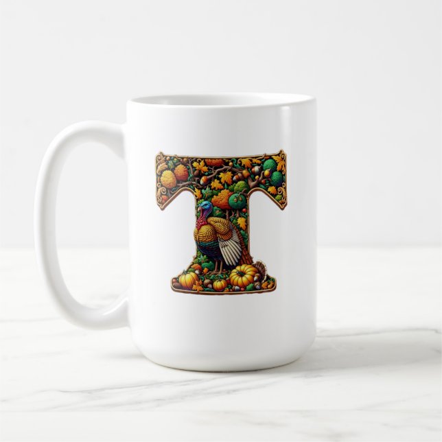 Taza De Café Letter Thanksgiving turkey style  (Izquierda)