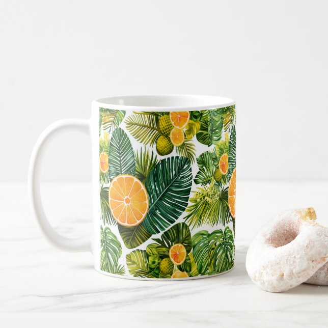 Taza De Café Leuchtende Orangengarten-Melodie (Con donut)