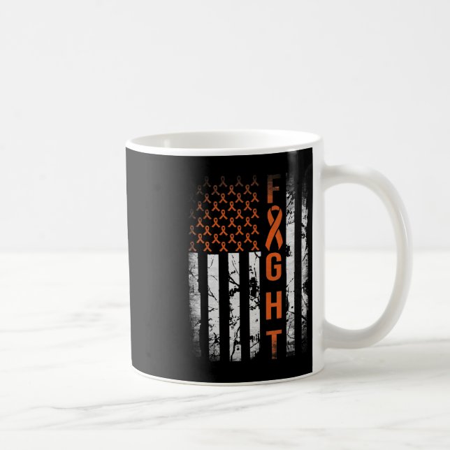 Taza De Café Leukemia Cinta lucha contra leucemia de bandera es (Derecha)