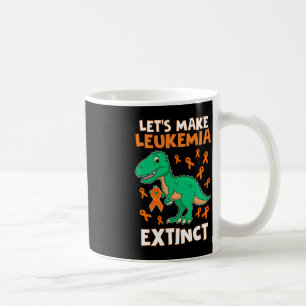 Taza De Café Leukemia Naranja de dinosaurios Ribbon Hematólogo