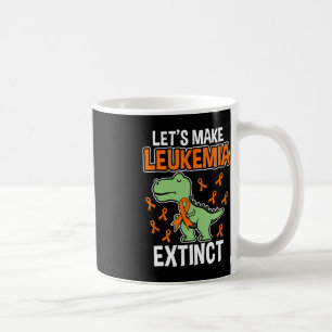 Taza De Café Leukemia Naranja de dinosaurios Ribbon Hematólogo