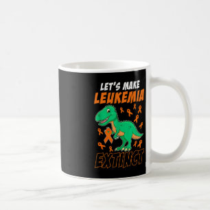 Taza De Café Leukemia Naranja de dinosaurios Ribbon Hematólogo 