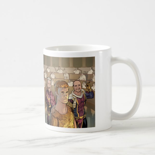 Taza De Café Leva y rayo y Auggie en el senado (Derecha)
