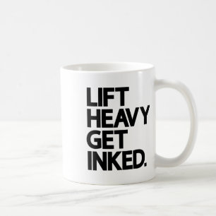 Taza De Café Levanta Pesado Amante Del Tatuaje De Entrenamiento