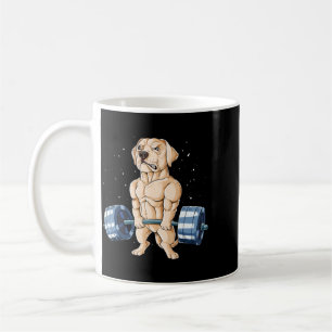 Taza De Café Levantamiento de pesas de Labrador Divertido Gobie