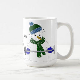 Taza De Café Levantamiento de pesas de muñeco de nieve