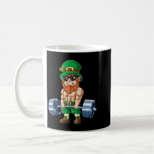 Taza De Café levantamiento de pesas Leprechaun Día de San Patri