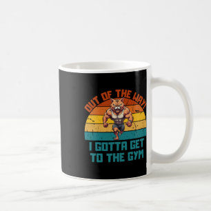 Taza De Café Levantamiento Del Peso Del Gato De Construcción De