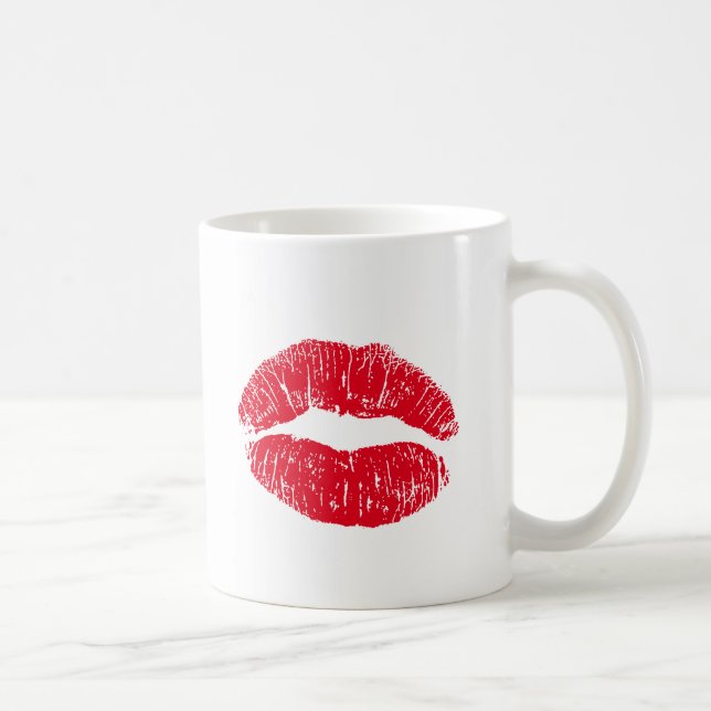 Taza De Café Levantamientos de besos rojos (Derecha)