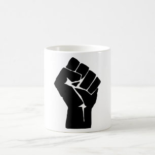Taza De Café Levantan puño negro - Protesta de resistencia