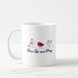 Taza De Café Levántate y Reza Aves Patrióticas