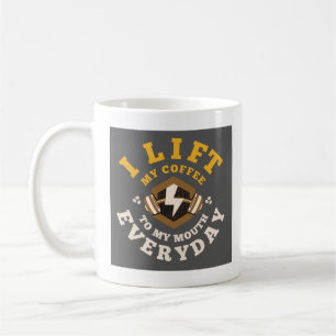 Taza De Café Levanto todos los días (gris/oro)