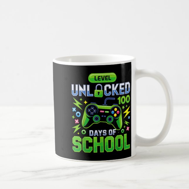 Taza De Café Level 100 Days Of School Unlocked Funny Video Game (Derecha)