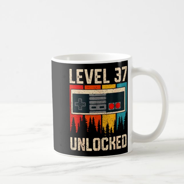 Taza De Café Level 37 Unlocked Video Game Controller Birthday M (Derecha)