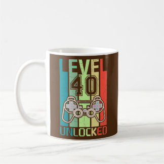 Taza De Café Level 40 Unlocked Video Gamer 40th Birthday Gifts