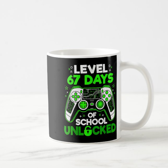 Taza De Café Level 67 Days Of School Unlocked Boys 67th Day Of  (Derecha)