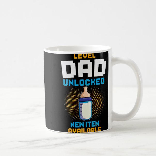 Taza De Café Level Dad Unlocked Pregnancy Announcement Gamer Fa (Derecha)