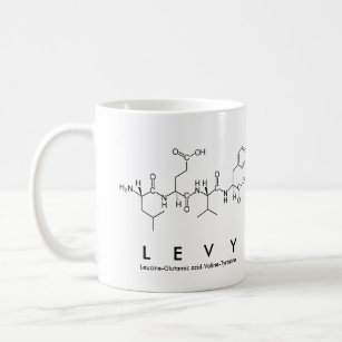Taza De Café Levy peptide name mug
