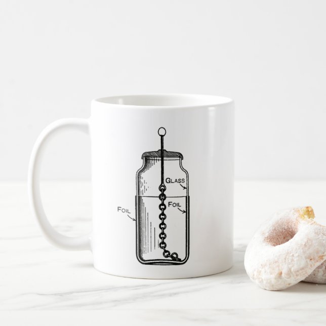 Taza De Café Leyden Jar Culpable según acusación (Con donut)