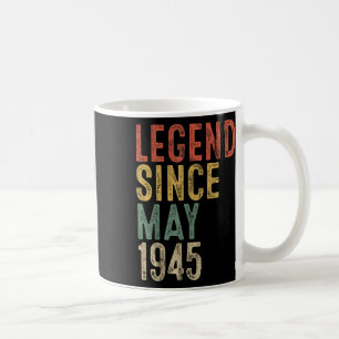 Taza De Café Leyenda 1945 Regalos de cumpleaños 80 para hombres