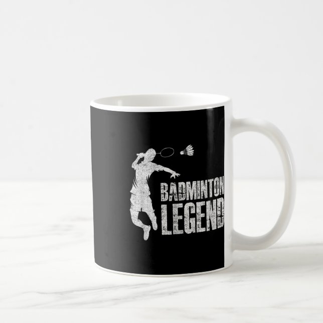 Taza De Café Leyenda Badminton _ Transbordador Racket (Derecha)