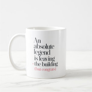 Taza De Café Leyenda Compañero de Trabajo Despedida Cita Nuevo 