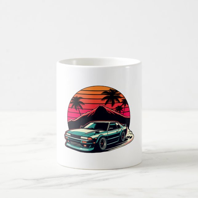 Taza De Café Leyenda de deriva de la Carreras del coche retro j (Centro)