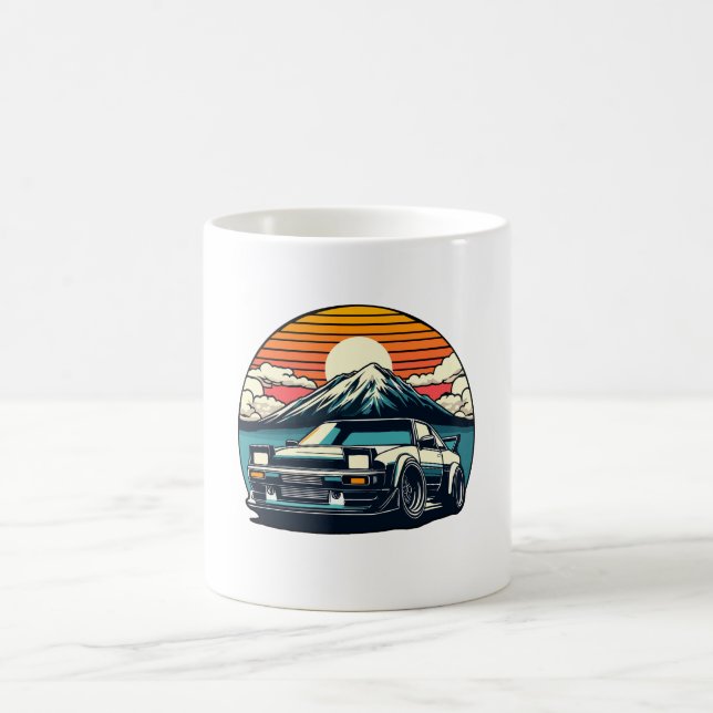 Taza De Café Leyenda de deriva de la Carreras del coche retro j (Centro)