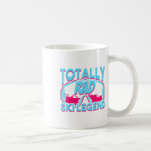 Taza De Café Leyenda de esquí totalmente radical retro vintage