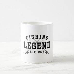 Taza De Café Leyenda de la pesca establecida en 1977