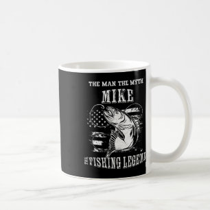 Taza De Café Leyenda de pesca Mito Hombre Mike Nombre personali