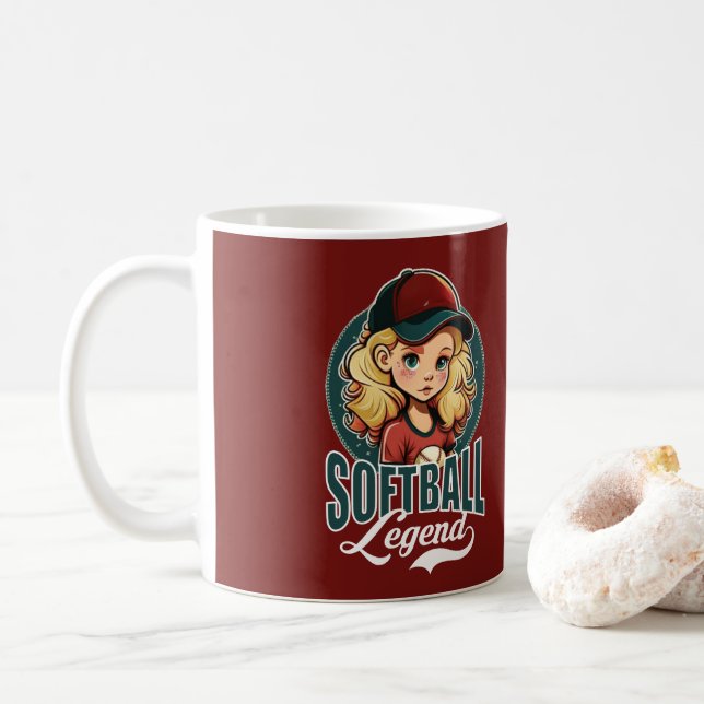 Taza De Café Leyenda de Softball (Con donut)