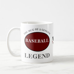 Taza De Café Leyenda del Béisbol Monograma Agrega tu Nombre Cum