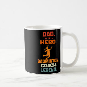 Taza De Café Leyenda del Entrenador de Bádminton Héroe Papá Jug