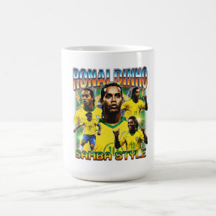 Taza De Café Leyenda del Fútbol Brasileño Vintage 90s