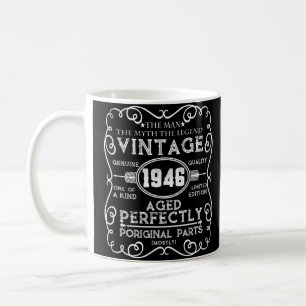 Taza De Café Leyenda del mito masculino de 1946 75º cumpleaño