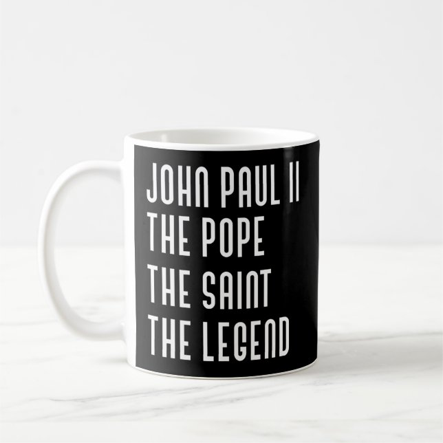 Taza De Café Leyenda del Papa católico Juan Pablo Ii Jp2 (Izquierda)