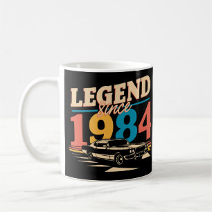 Taza De Café Leyenda desde 1984 - Retro clásico de coches muscu