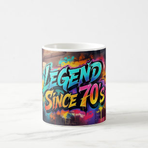 Taza De Café "Leyenda desde los años 70" al estilo del graffiti