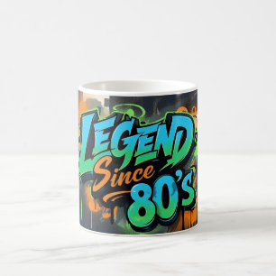 Taza De Café "Leyenda desde los años 80" estilo graffiti taparo