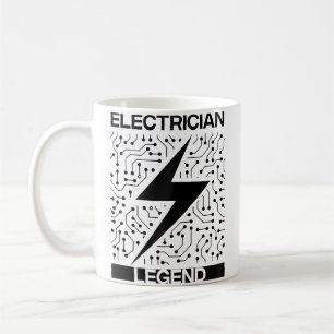 Taza De Café Leyenda Electricista Trabajador Electro Voltaje