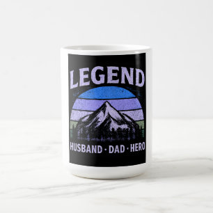 Taza De Café Leyenda Esposo Papá Héroe Día del Padre Vintage
