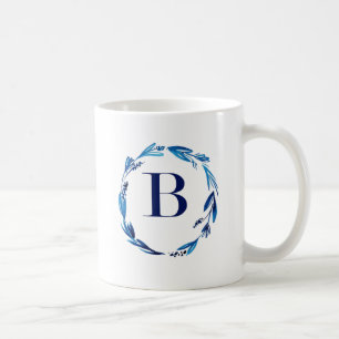Taza De Café Leyenda floral azul 'B'