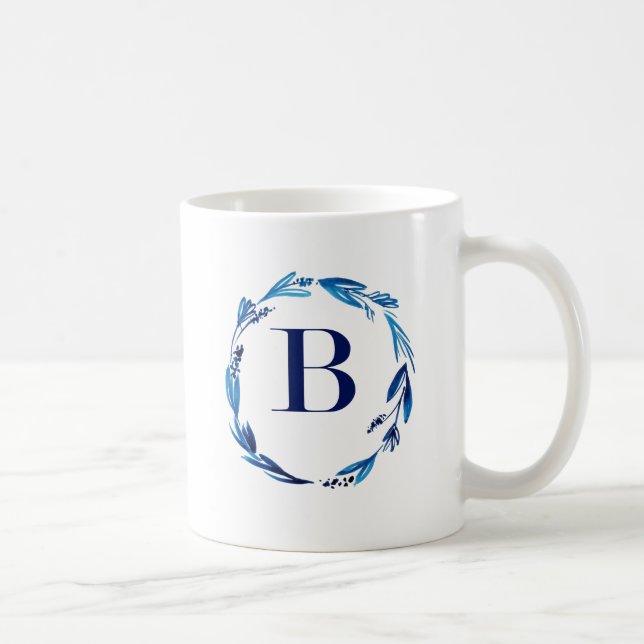 Taza De Café Leyenda floral azul 'B' (Derecha)
