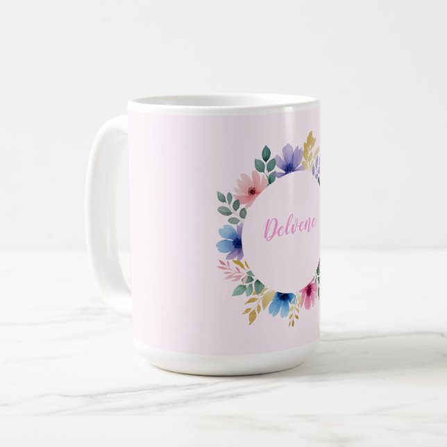 Taza De Café Leyenda Floral Delicada (Anverso izquierdo)