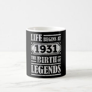 Taza De Café Leyenda Nacida en 1931 Regalo de Cumpleaños Retro 