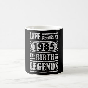 Taza De Café Leyenda Nacido en 1985 Regalo de Cumpleaños Retro 