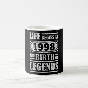 Taza De Café Leyenda Nacido en 1998 Regalo de Cumpleaños Retro 